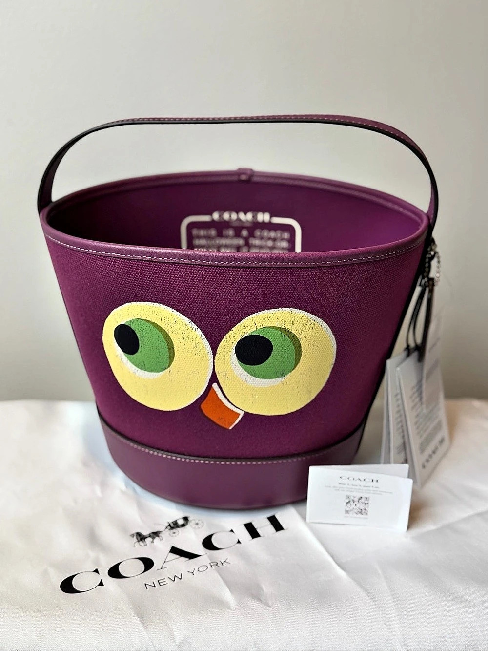 Coach Halloween Trick-or-Treat Bag Owl Purple NWT